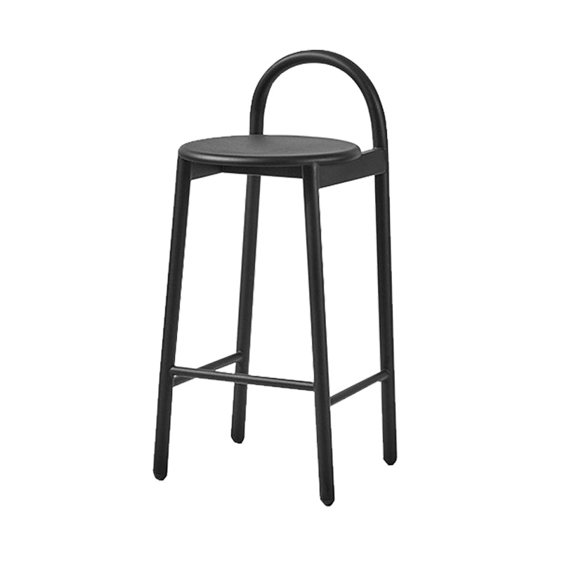 Matte Finish Wood Bar & Counter Chairs Modern Indoor Stools with Metal Frame