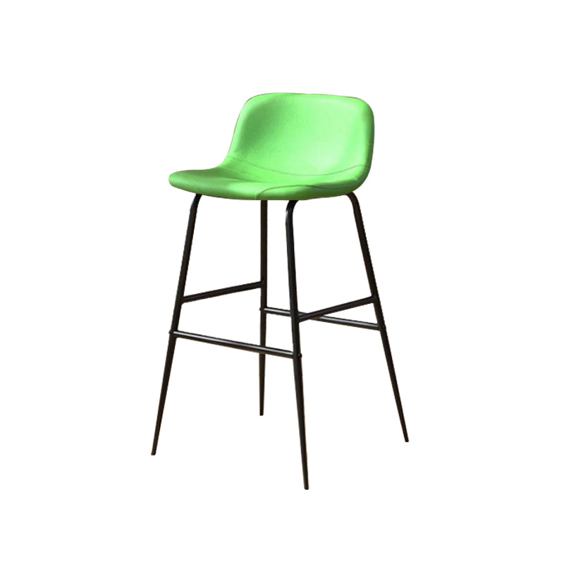 Faux Leather Dining Stools Industrial Bar Stools with Black Metal Base