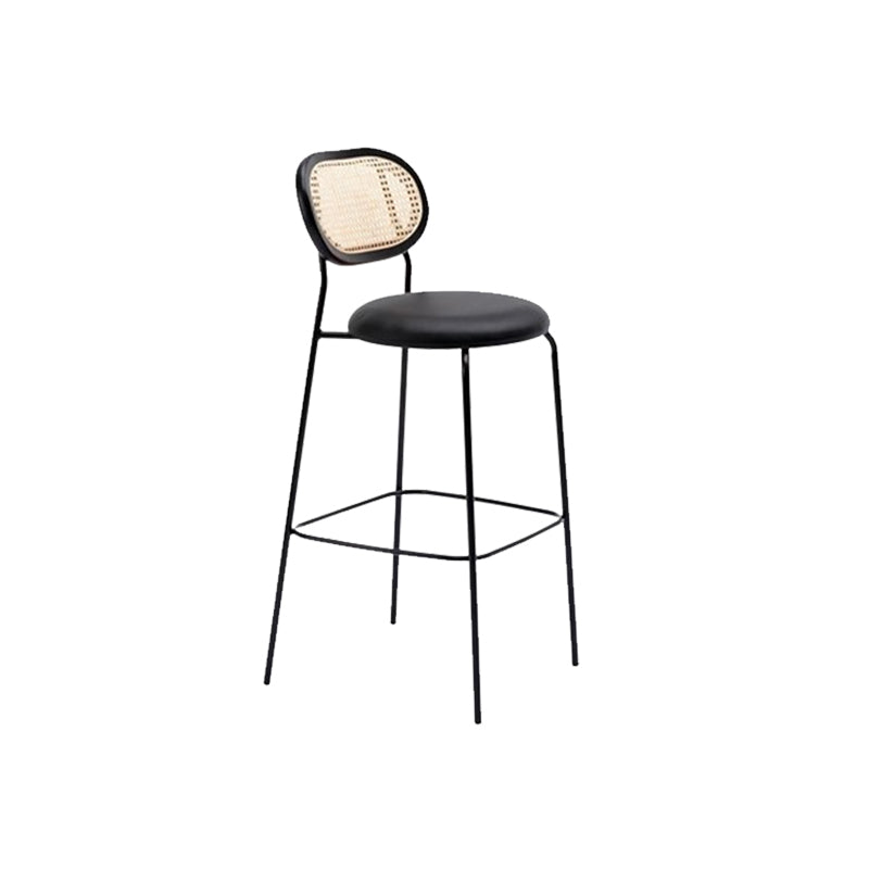 Low Back Dining Stools Contemporary Armless Bar Stools with Metal Base