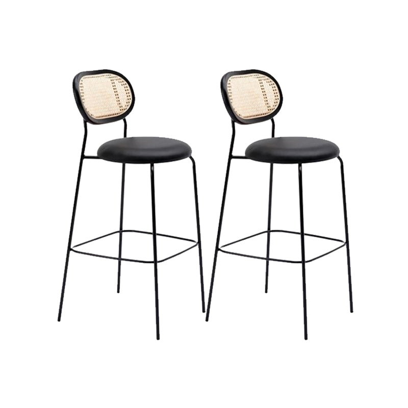 Low Back Dining Stools Contemporary Armless Bar Stools with Metal Base