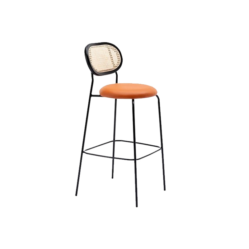Low Back Dining Stools Contemporary Armless Bar Stools with Metal Base