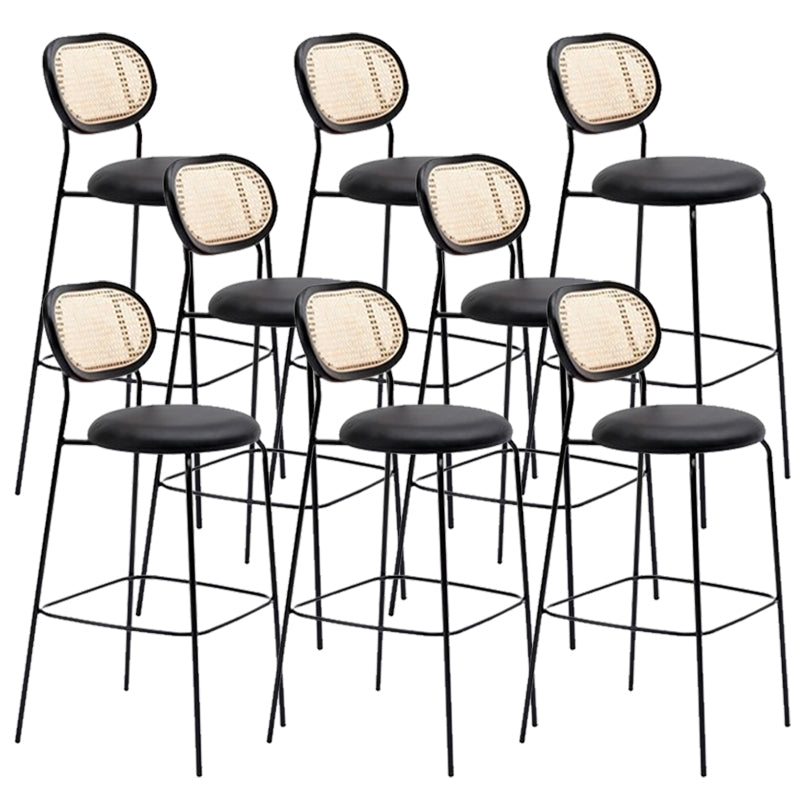 Low Back Dining Stools Contemporary Armless Bar Stools with Metal Base