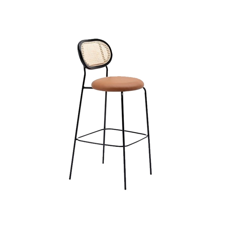 Low Back Dining Stools Contemporary Armless Bar Stools with Metal Base