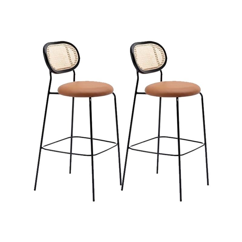Low Back Dining Stools Contemporary Armless Bar Stools with Metal Base