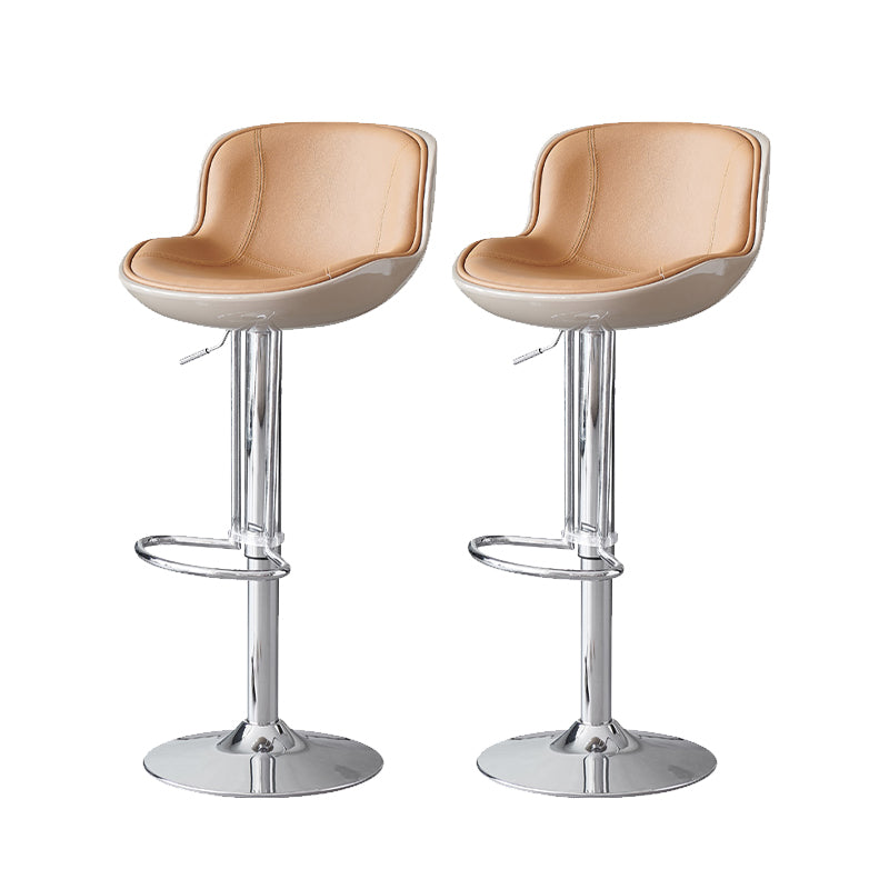 Industrial Bar Stool Leather Adjustable Counter Stool with Swivel