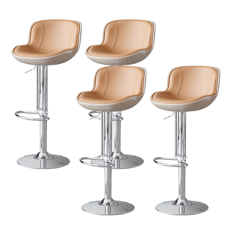 Industrial Bar Stool Leather Adjustable Counter Stool with Swivel
