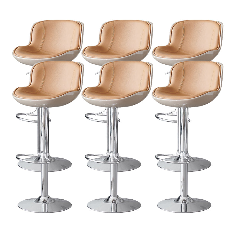 Industrial Bar Stool Leather Adjustable Counter Stool with Swivel