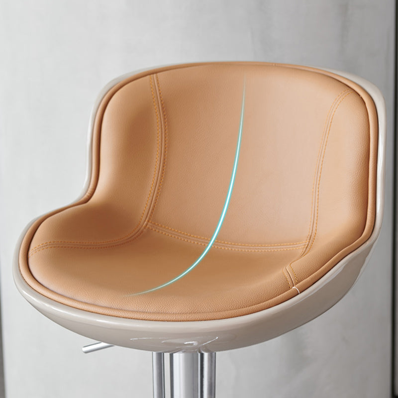 Industrial Bar Stool Leather Adjustable Counter Stool with Swivel