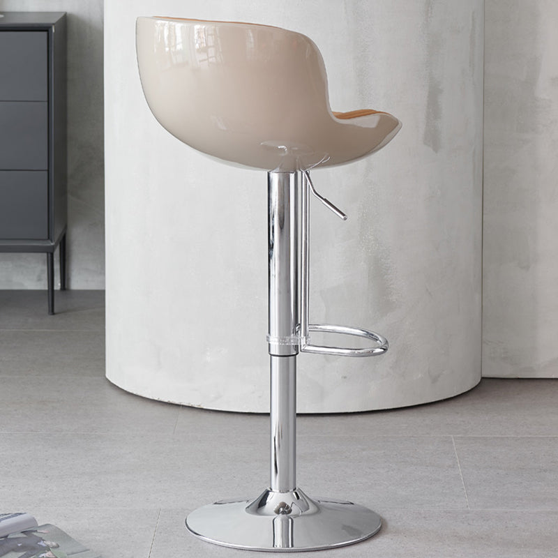 Industrial Bar Stool Leather Adjustable Counter Stool with Swivel