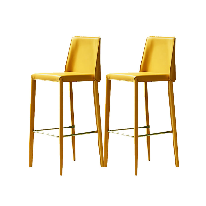 Leather Bar Stool Modern Low Back Counter Stool for Dining Room