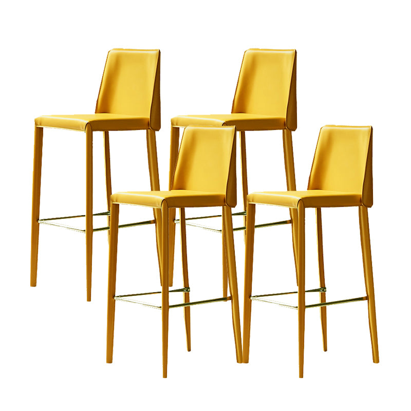 Leather Bar Stool Modern Low Back Counter Stool for Dining Room