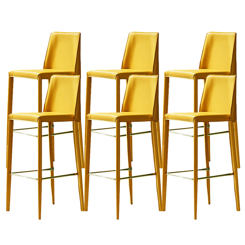 Leather Bar Stool Modern Low Back Counter Stool for Dining Room