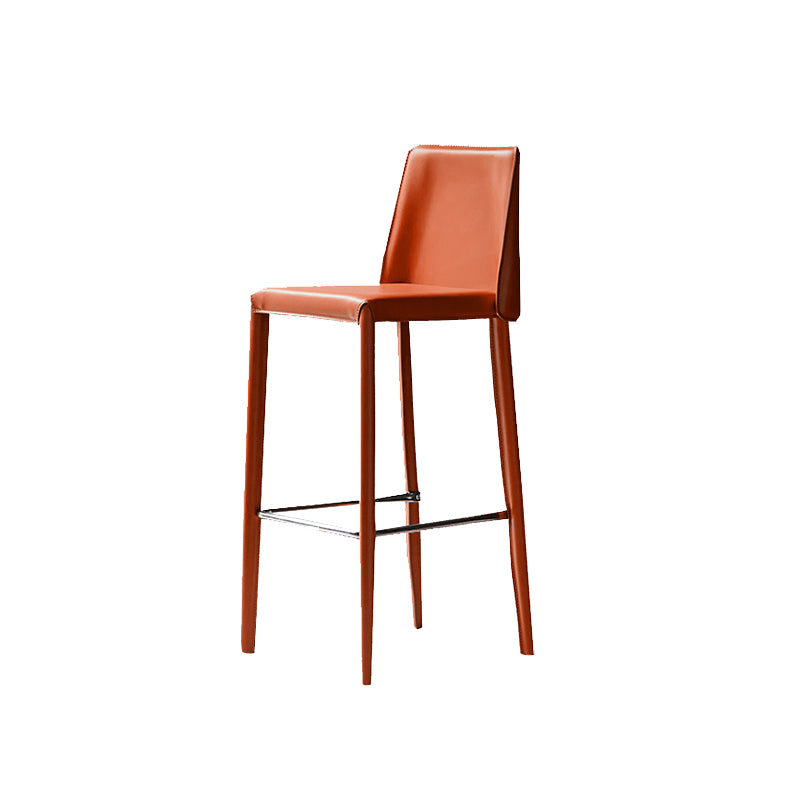 Leather Bar Stool Modern Low Back Counter Stool for Dining Room