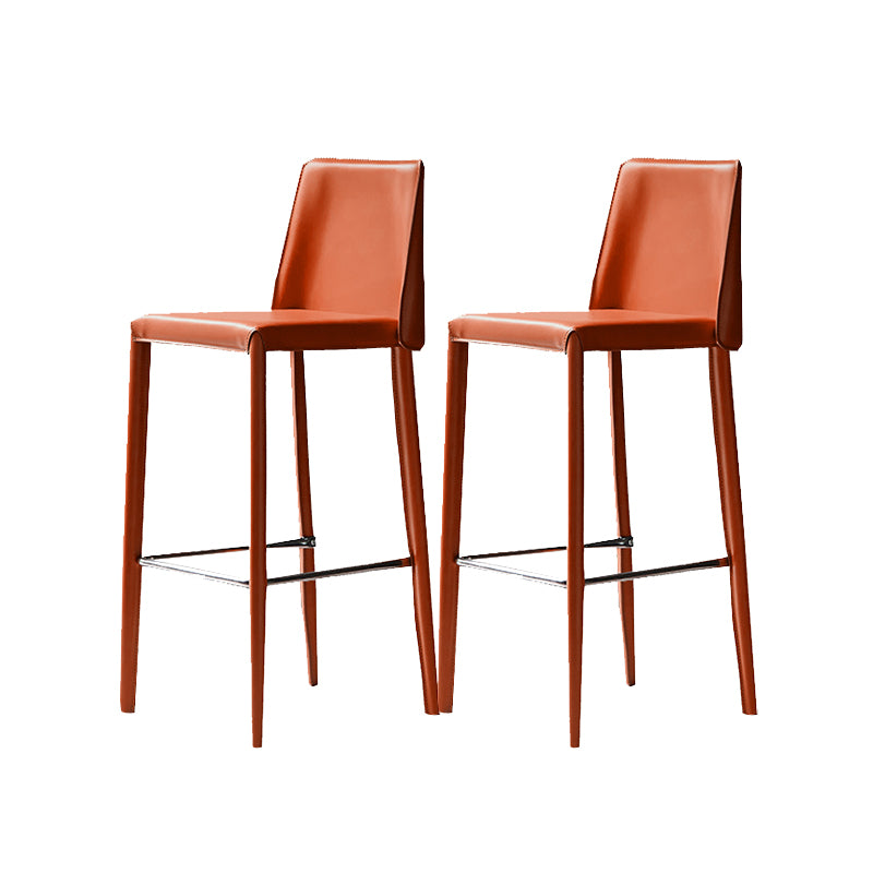Leather Bar Stool Modern Low Back Counter Stool for Dining Room