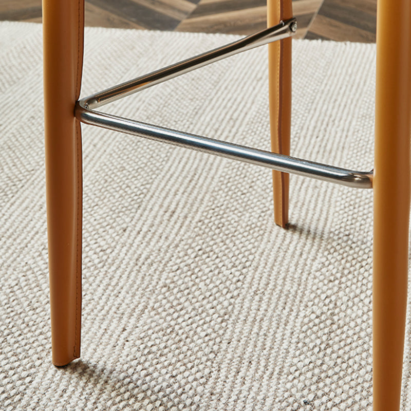 Leather Bar Stool Modern Low Back Counter Stool for Dining Room