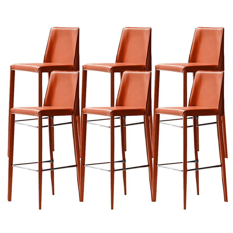 Leather Bar Stool Modern Low Back Counter Stool for Dining Room