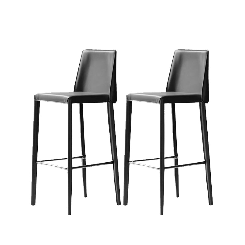 Leather Bar Stool Modern Low Back Counter Stool for Dining Room