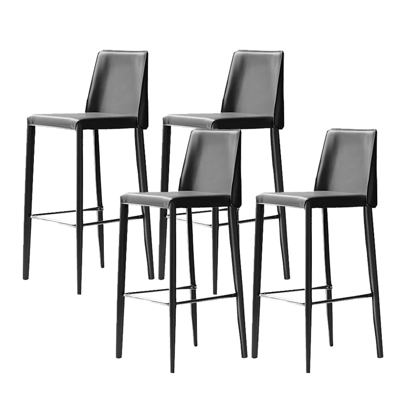 Leather Bar Stool Modern Low Back Counter Stool for Dining Room