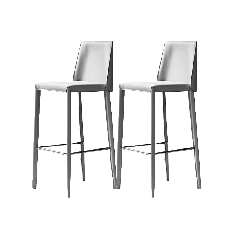 Leather Bar Stool Modern Low Back Counter Stool for Dining Room