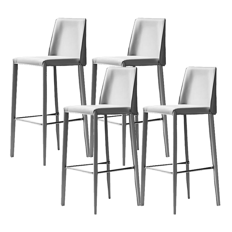 Leather Bar Stool Modern Low Back Counter Stool for Dining Room