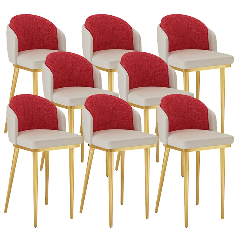 Linen Counter Chairs with Metal Frame Glam Indoor Counter Stools