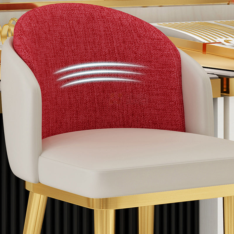 Linen Counter Chairs with Metal Frame Glam Indoor Counter Stools