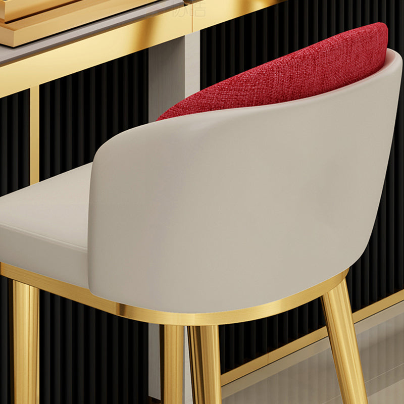 Linen Counter Chairs with Metal Frame Glam Indoor Counter Stools