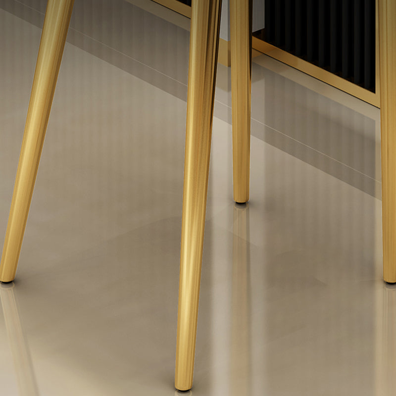 Linen Counter Chairs with Metal Frame Glam Indoor Counter Stools