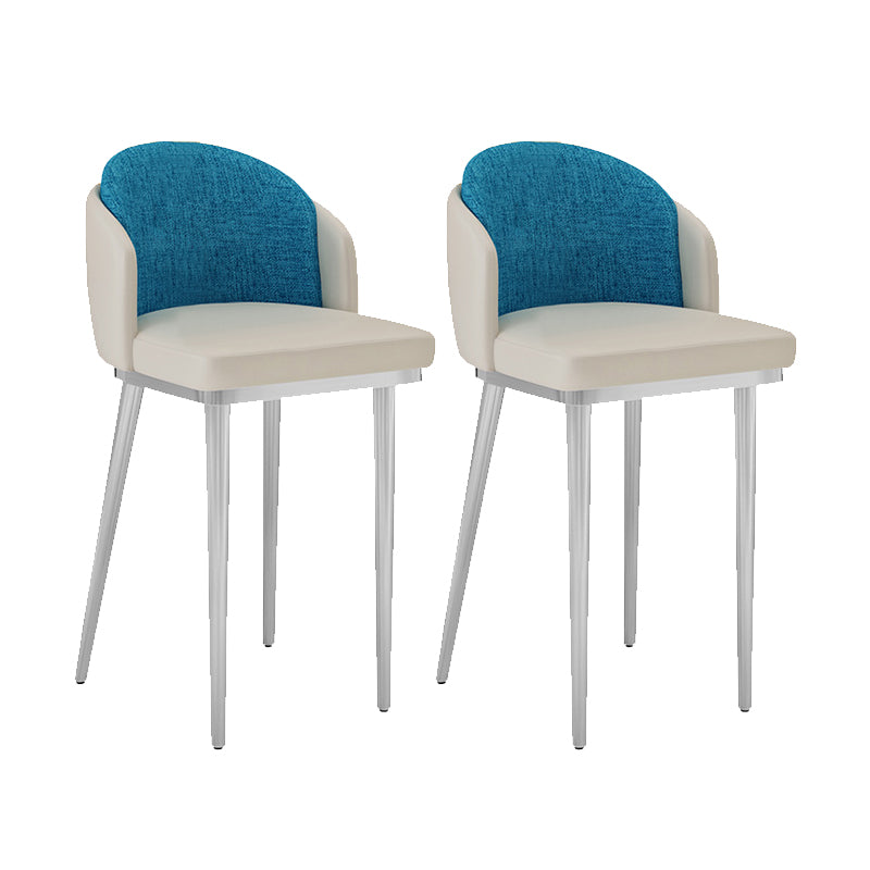 Linen Counter Chairs with Metal Frame Glam Indoor Counter Stools