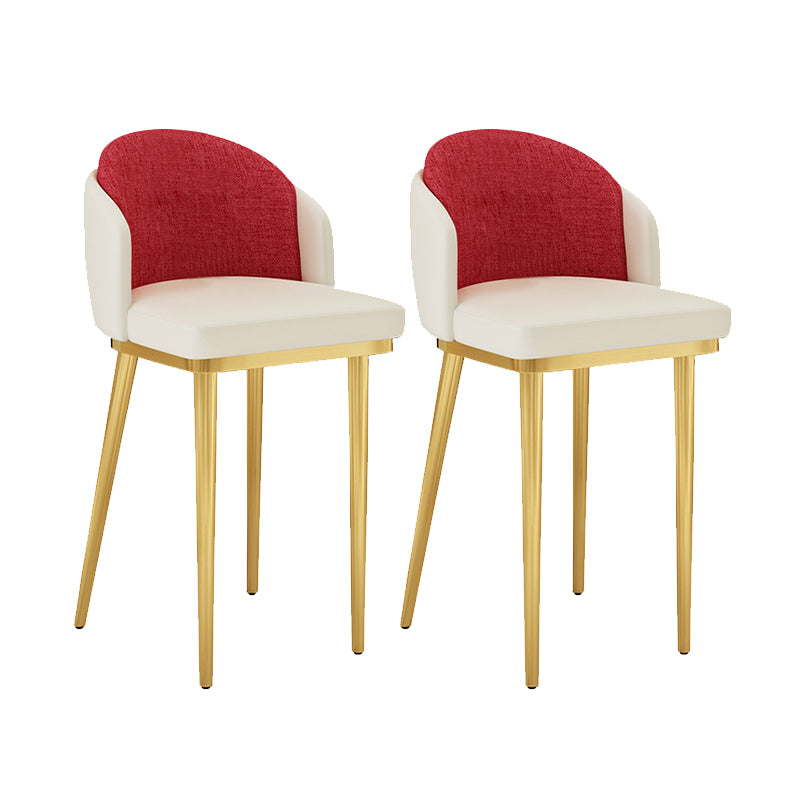 Linen Counter Chairs with Metal Frame Glam Indoor Counter Stools