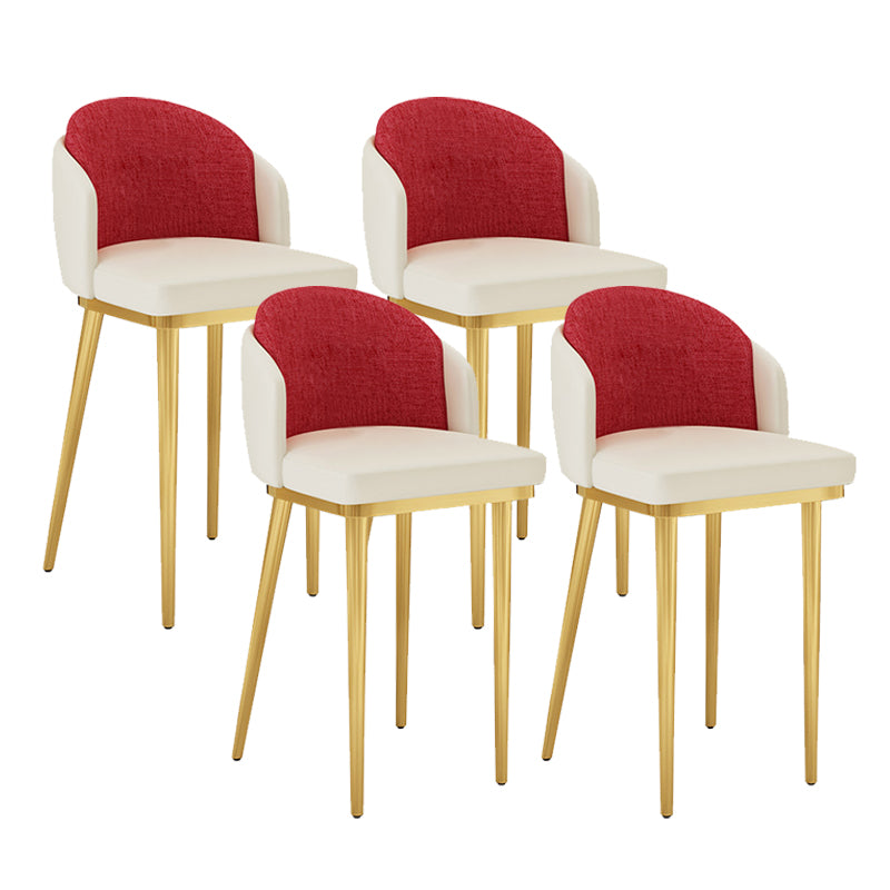 Linen Counter Chairs with Metal Frame Glam Indoor Counter Stools