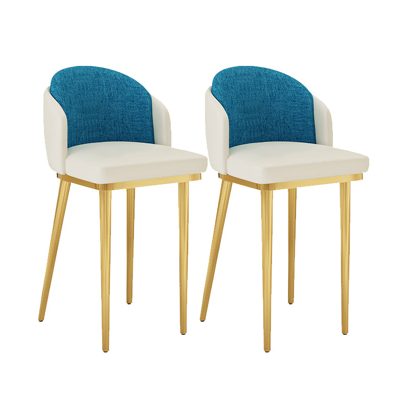 Linen Counter Chairs with Metal Frame Glam Indoor Counter Stools