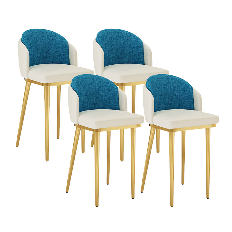 Linen Counter Chairs with Metal Frame Glam Indoor Counter Stools
