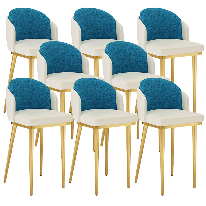 Linen Counter Chairs with Metal Frame Glam Indoor Counter Stools