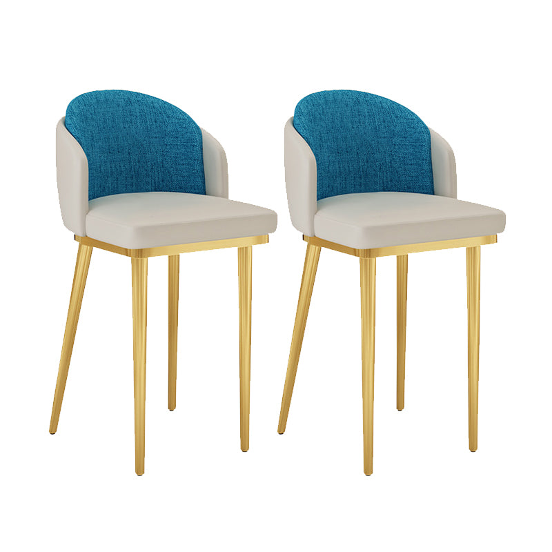 Linen Counter Chairs with Metal Frame Glam Indoor Counter Stools