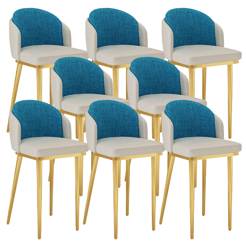 Linen Counter Chairs with Metal Frame Glam Indoor Counter Stools