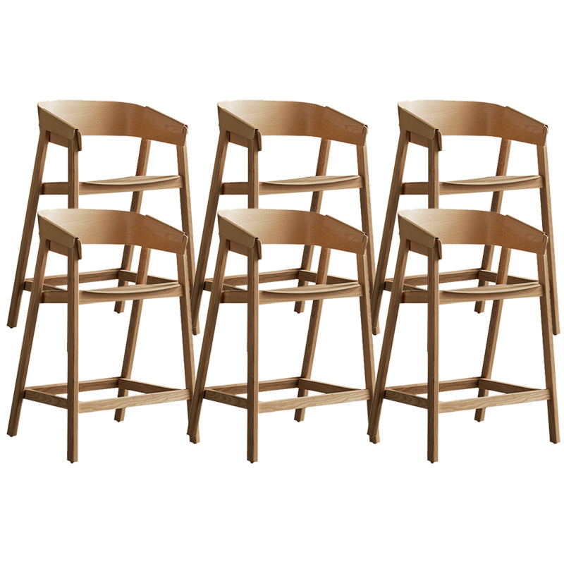 Brown Ash Wood Counter Stools Contemporary Indoor Counter Chairs