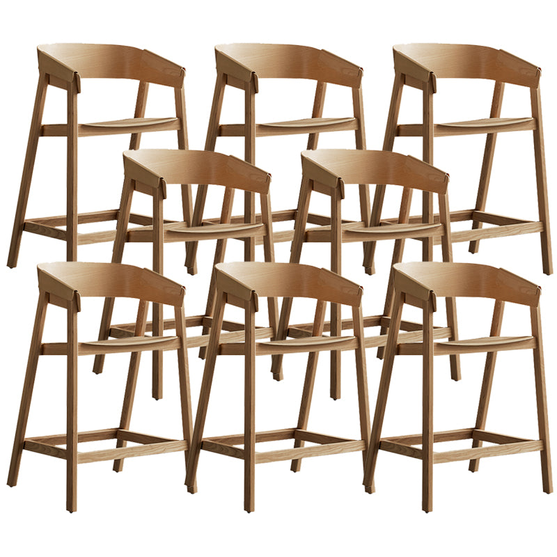 Brown Ash Wood Counter Stools Contemporary Indoor Counter Chairs