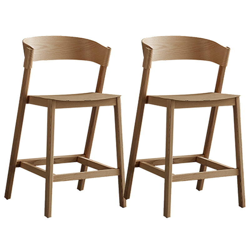 Brown Ash Wood Counter Stools Contemporary Indoor Counter Chairs