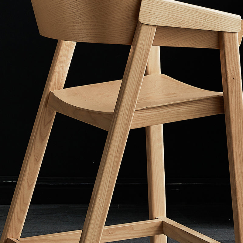 Brown Ash Wood Counter Stools Contemporary Indoor Counter Chairs