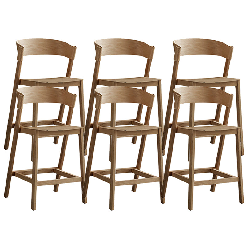Brown Ash Wood Counter Stools Contemporary Indoor Counter Chairs