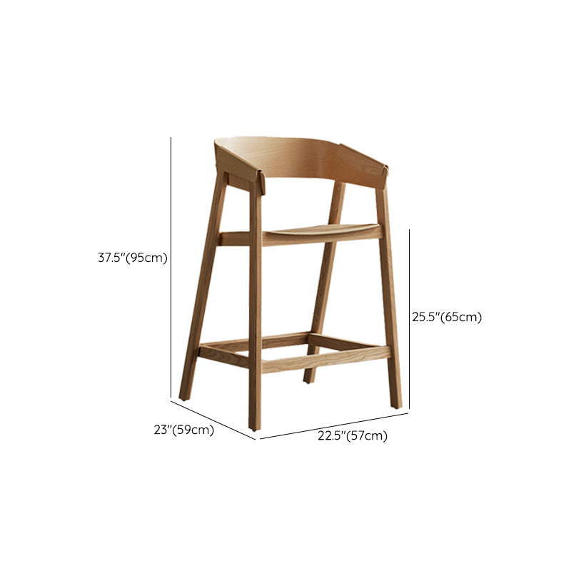 Brown Ash Wood Counter Stools Contemporary Indoor Counter Chairs