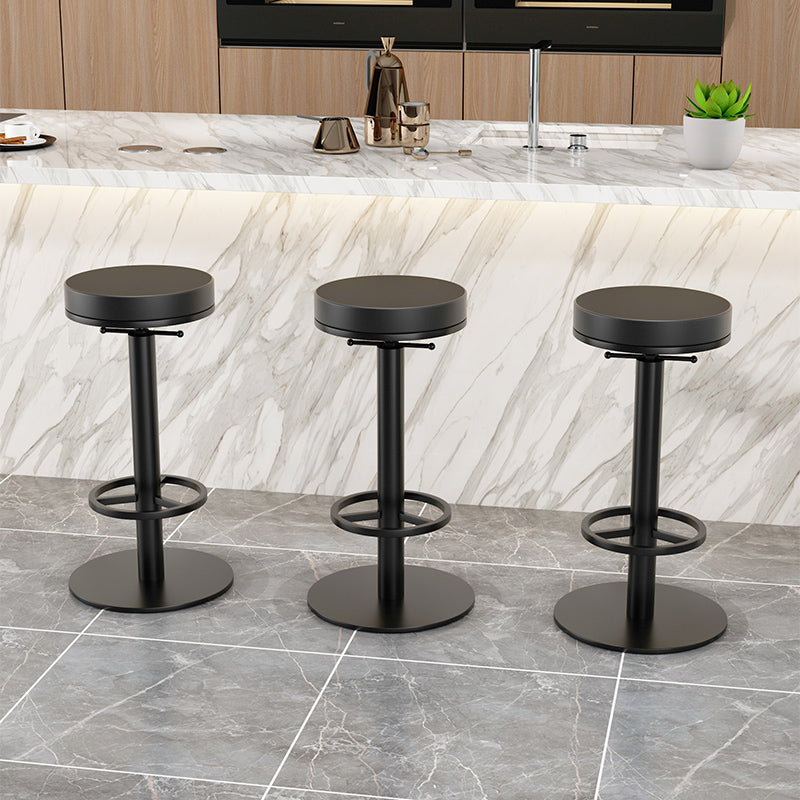 Modern Adjustable Height Bar Stools Matte Finish Indoor Stools