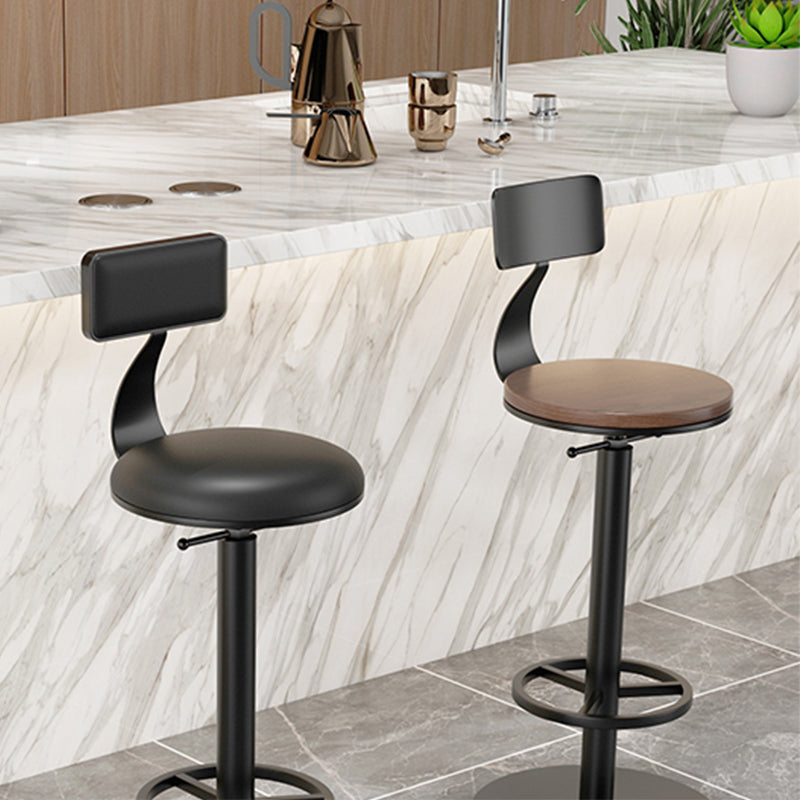 Modern Adjustable Height Bar Stools Matte Finish Indoor Stools