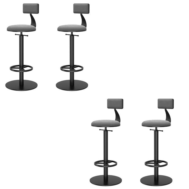 Modern Adjustable Height Bar Stools Matte Finish Indoor Stools