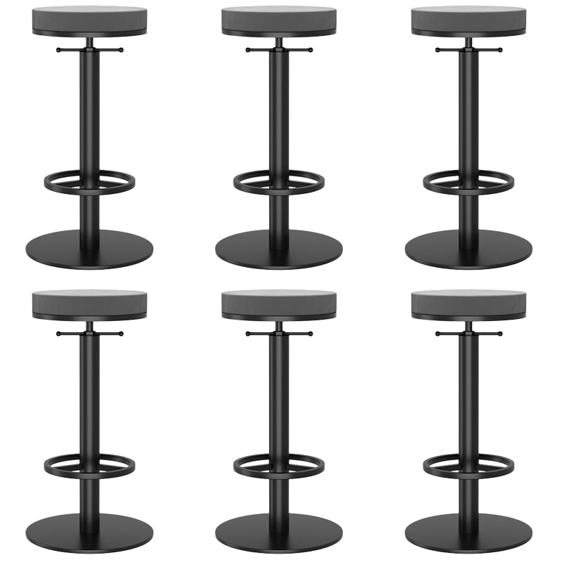 Modern Adjustable Height Bar Stools Matte Finish Indoor Stools