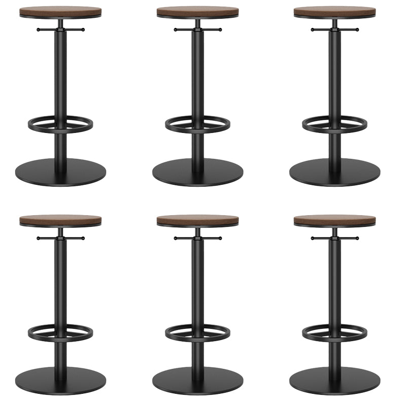 Modern Adjustable Height Bar Stools Matte Finish Indoor Stools