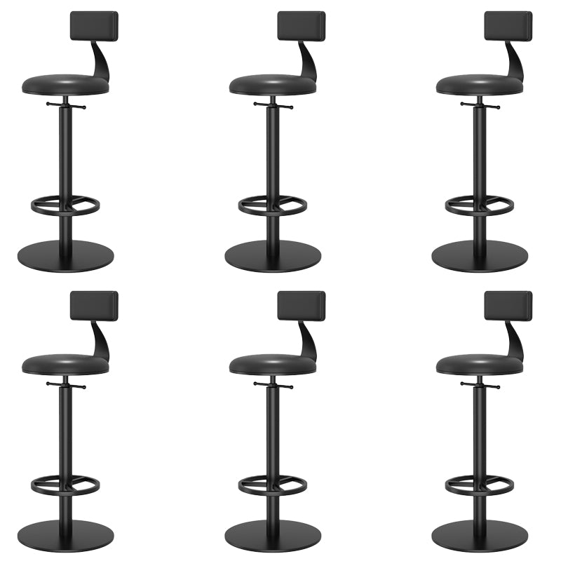 Modern Adjustable Height Bar Stools Matte Finish Indoor Stools