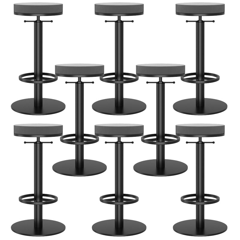 Modern Adjustable Height Bar Stools Matte Finish Indoor Stools