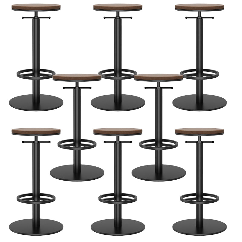 Modern Adjustable Height Bar Stools Matte Finish Indoor Stools